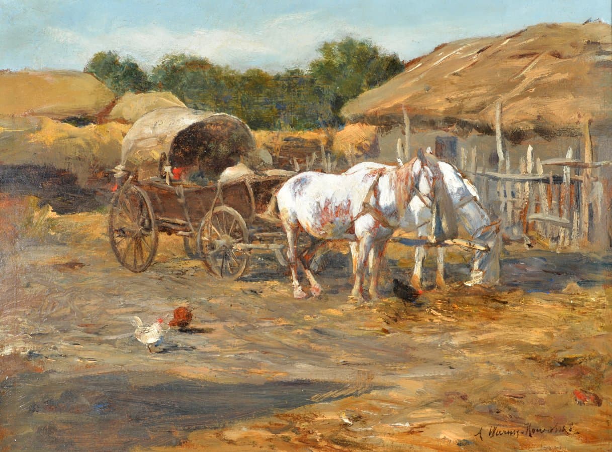 Odpoczywające konie, 1880-1890, olej, deska, 23 x 30 cm, kolekcja prywatna